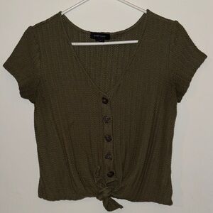 Sanctuary Khaki Button-Down Women's Shirt